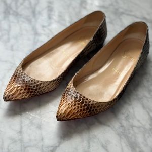 EUC CHRISTIAN LOUBOUTIN Pigalle Flat Python Size 37.5